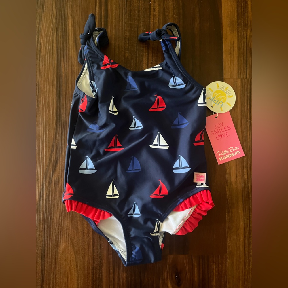 Ruffle Butts Navy One-Piece Swimsuit
